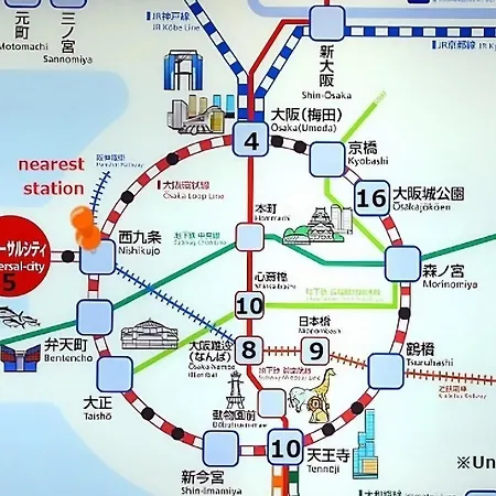 Usj 2 Stops, Umeda&Dotonbori 8Mins, Tiffanyblue Theme Sv3 大阪 外观 照片